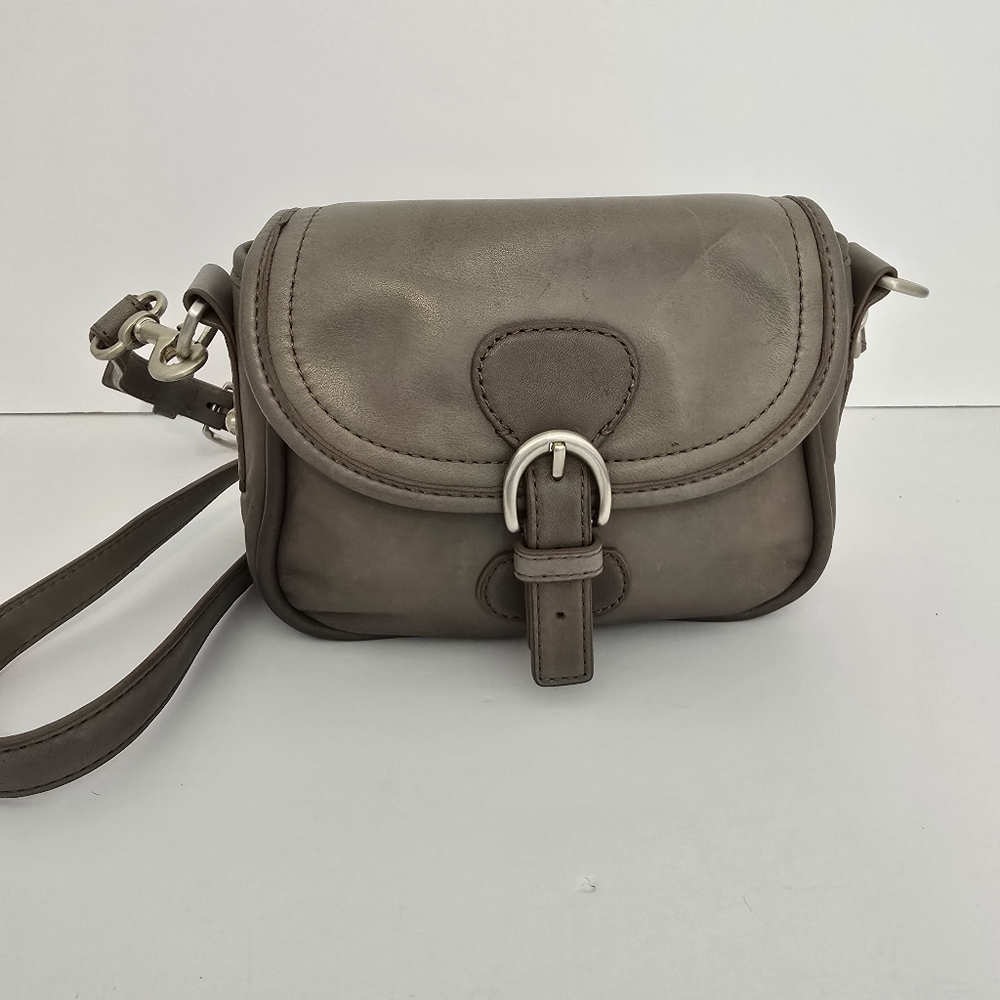 Talbots Green/Gray Leather Crossbody Bag